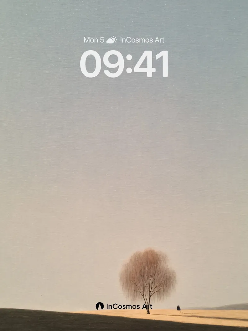 Solitary Tree Background in Soft Haze