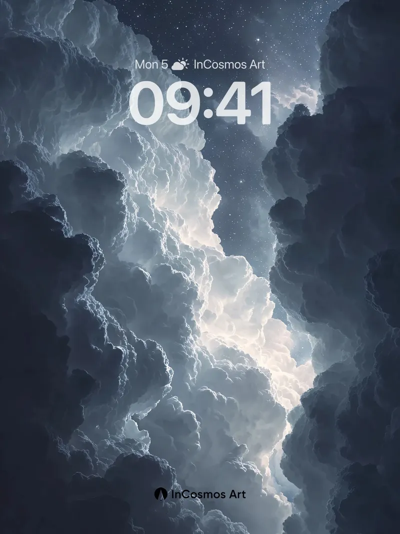 Nocturnal Cloud Veil Wallpaper in Deep Indigo
