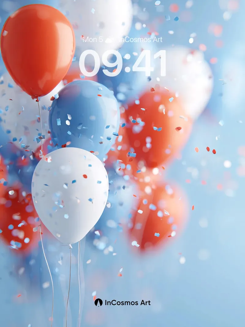 Floating Joy Wallpaper with Confetti Whispers