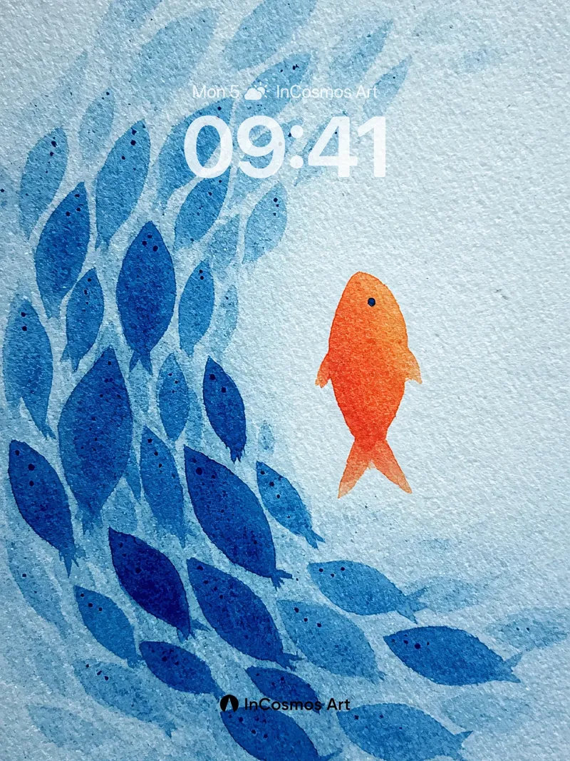Coral Current Wallpaper with Orange Outlier