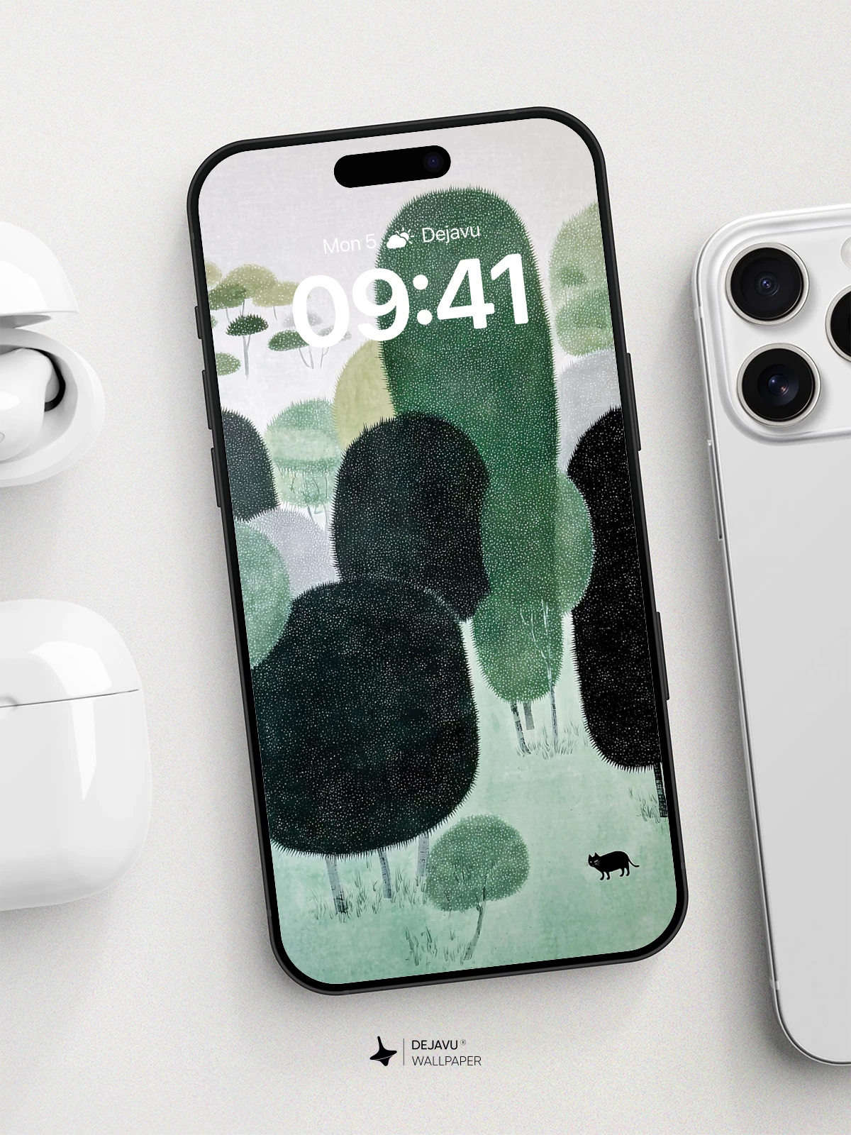 Whimsical Forest Silhouettes Wallpaper 8K for iPhone and Android