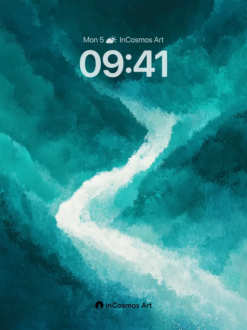 Serene Turquoise Flow Wallpaper with Ethereal Light