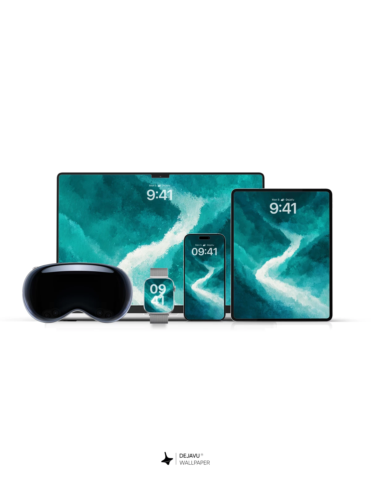 Teal Abstract River Wallpaper 8K