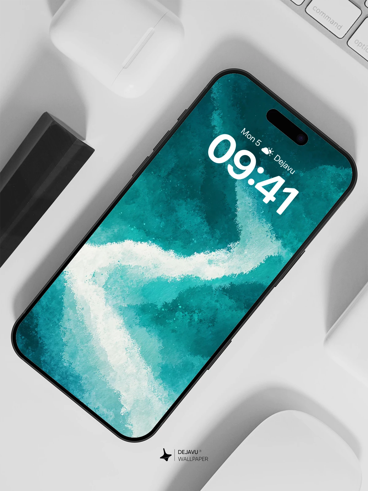 Teal Abstract River Wallpaper 8K