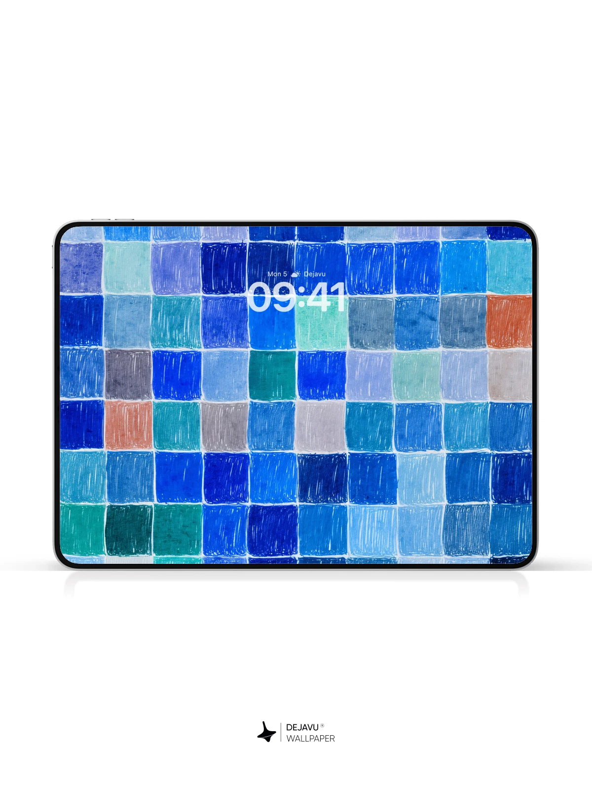 Mosaic Blue Tile Wallpaper 8K
