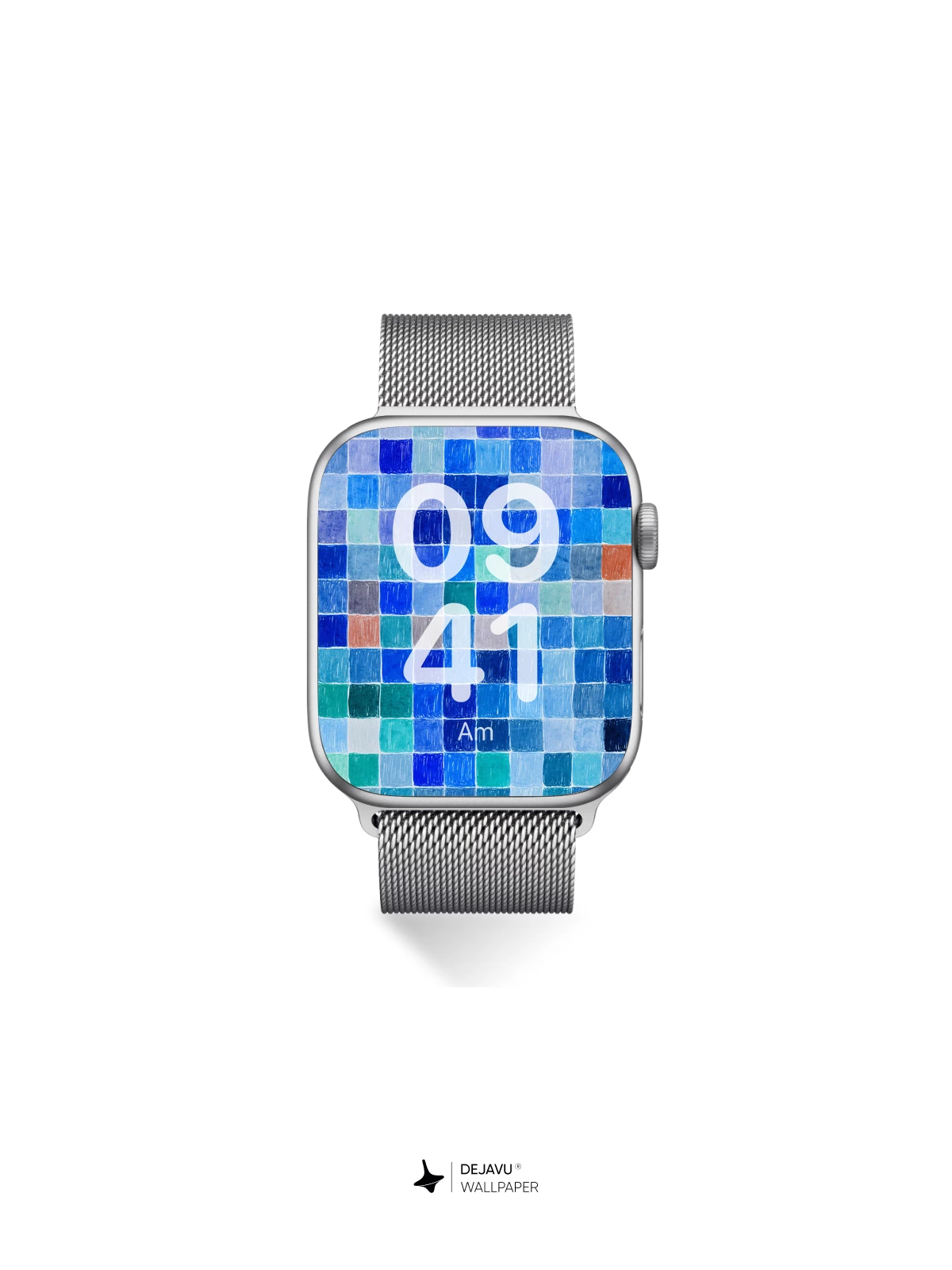 Mosaic Blue Tile Wallpaper 8K