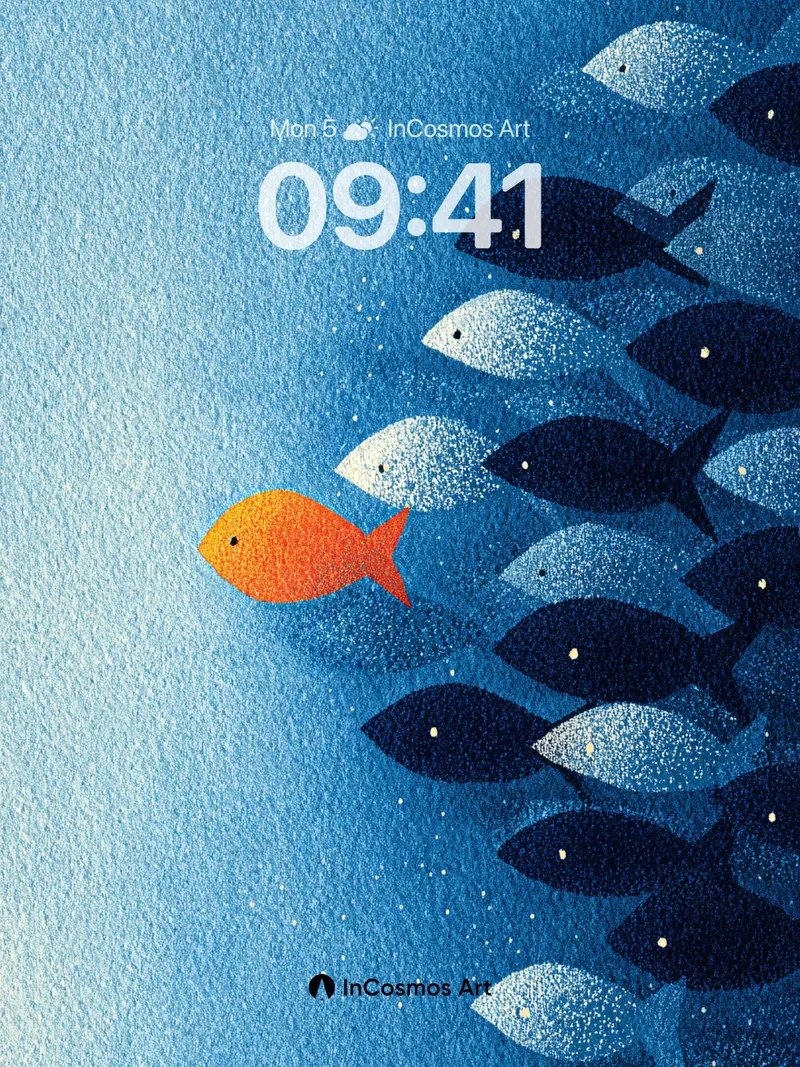 Coral Pulse Wallpaper with Singular Flame