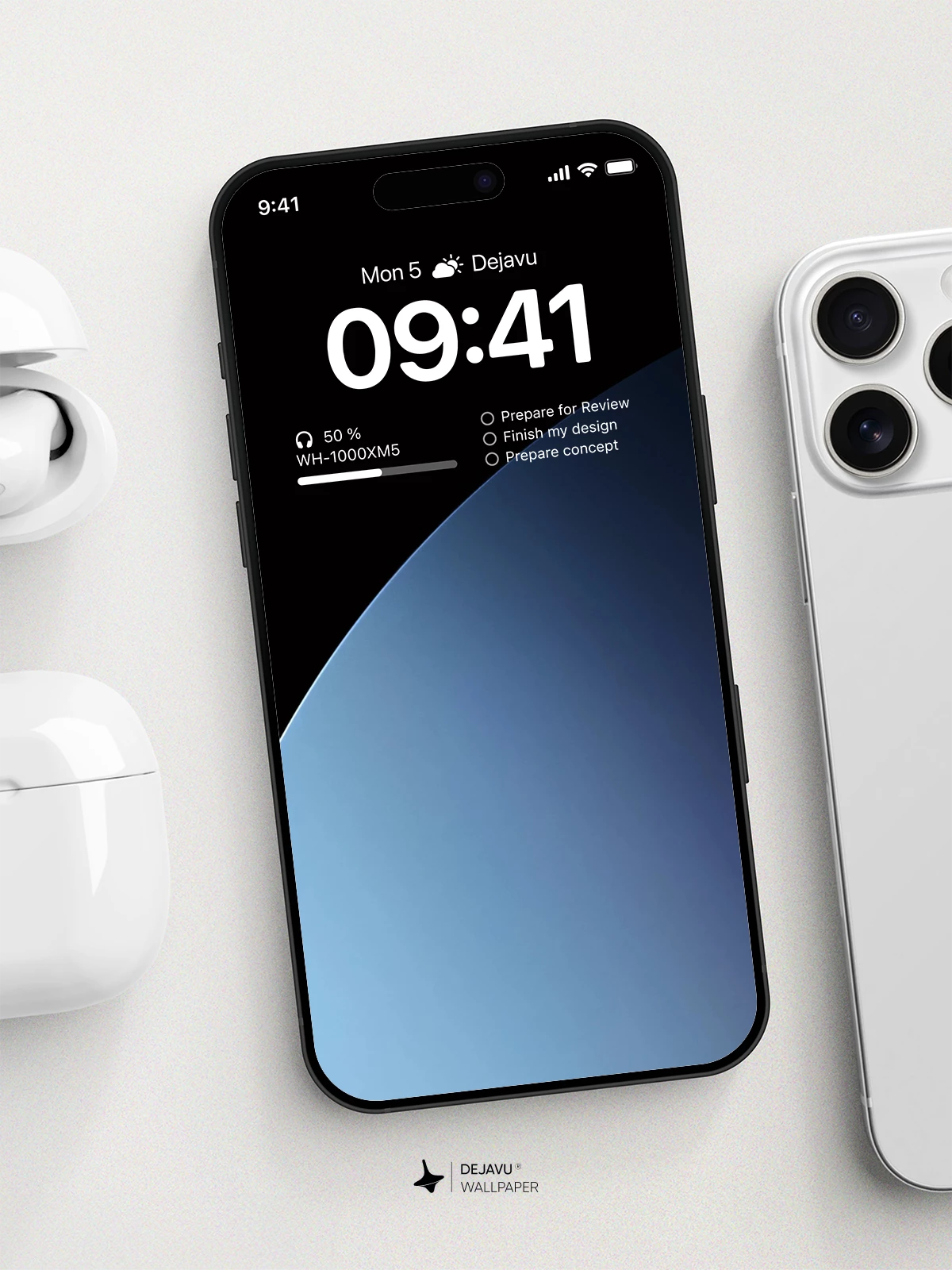 Minimal Blue Gradient Wallpaper 8K