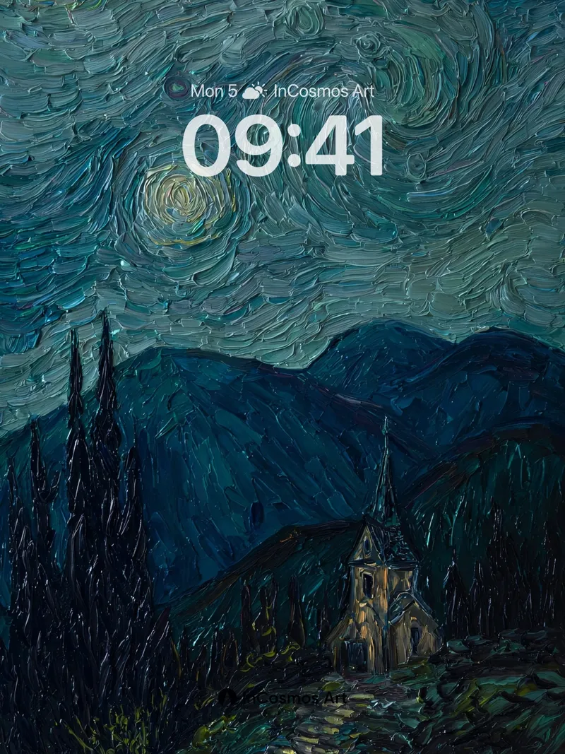 Whispering Night Sky Wallpaper with Swirling Stars