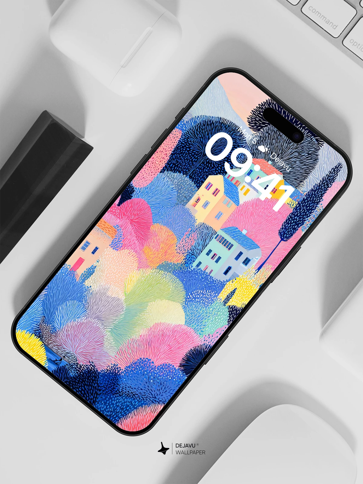 Whimsical Forest Village 8K Wallpaper for Phone and Tablet