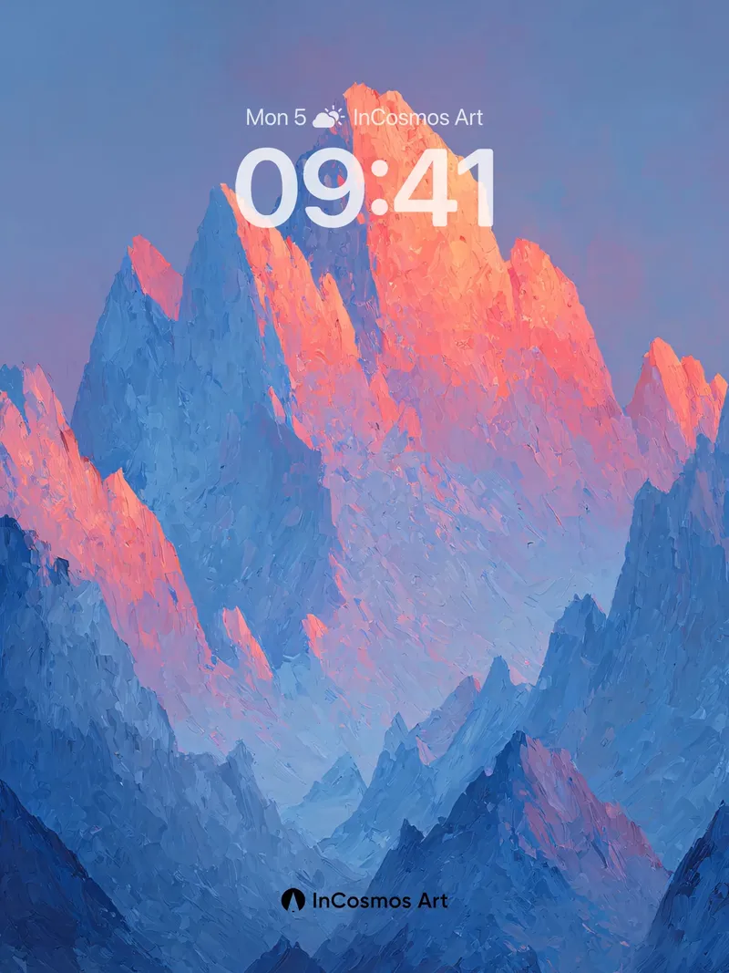 Alpenglow Summit Wallpaper in Cold Light