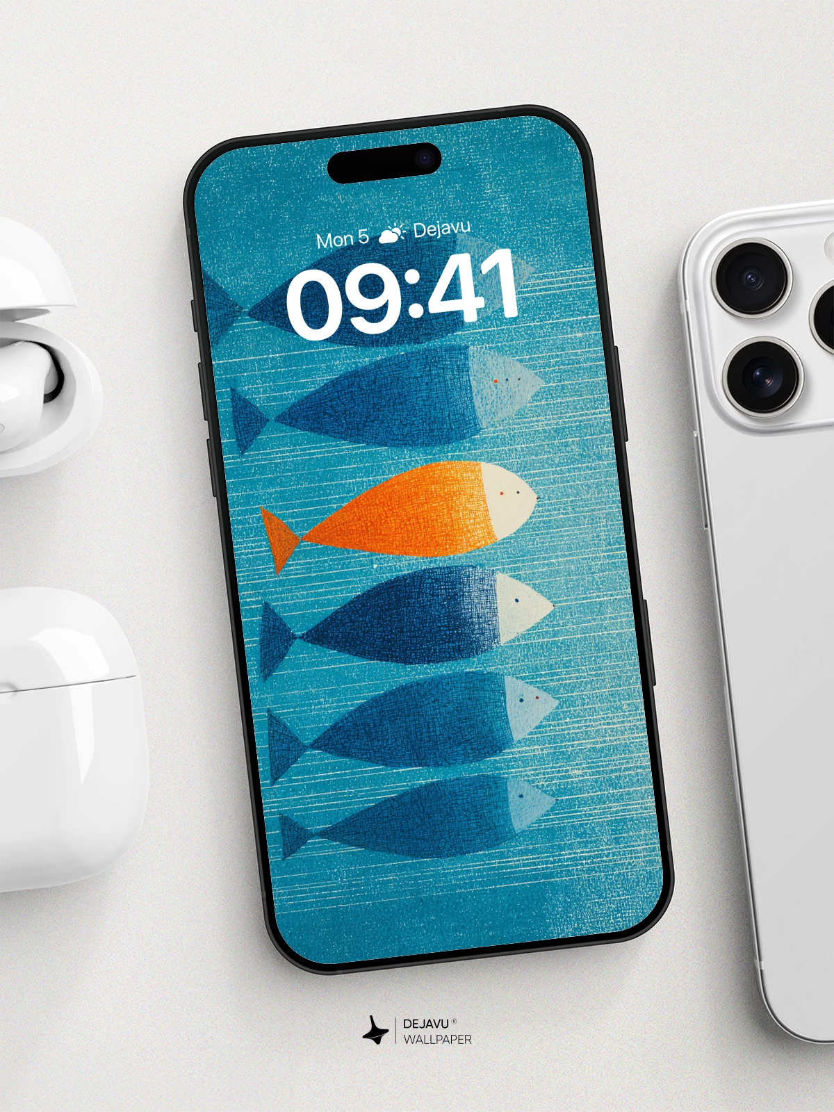 Abstract Fish School Wallpaper 8K for iPhone and Android