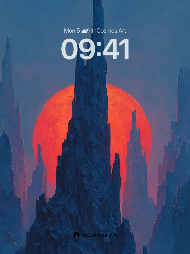 Obsidian Spire Wallpaper with Crimson Halo