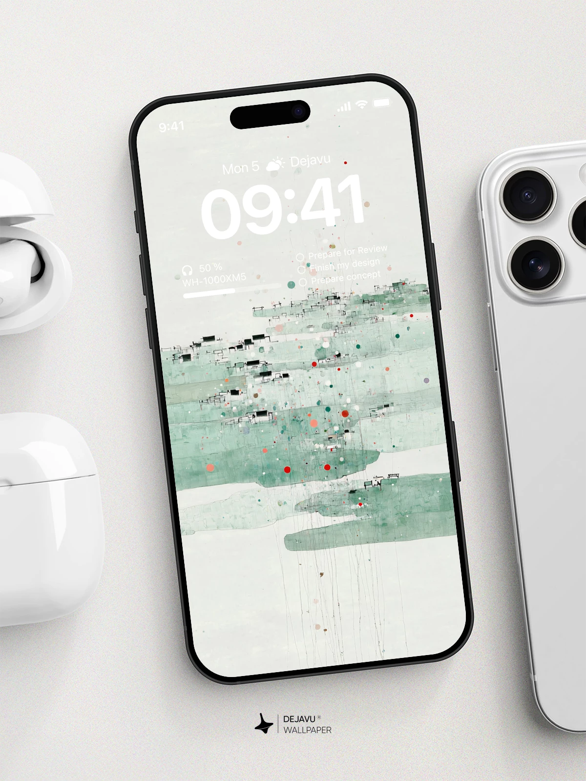 Wu Guanzhong Style Abstract Landscape Wallpaper 8K