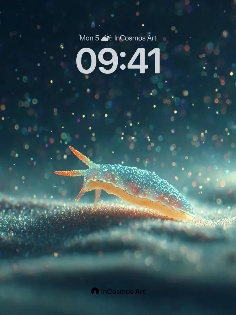 Luminous Sea Slug Wallpaper with Sparkling Depths