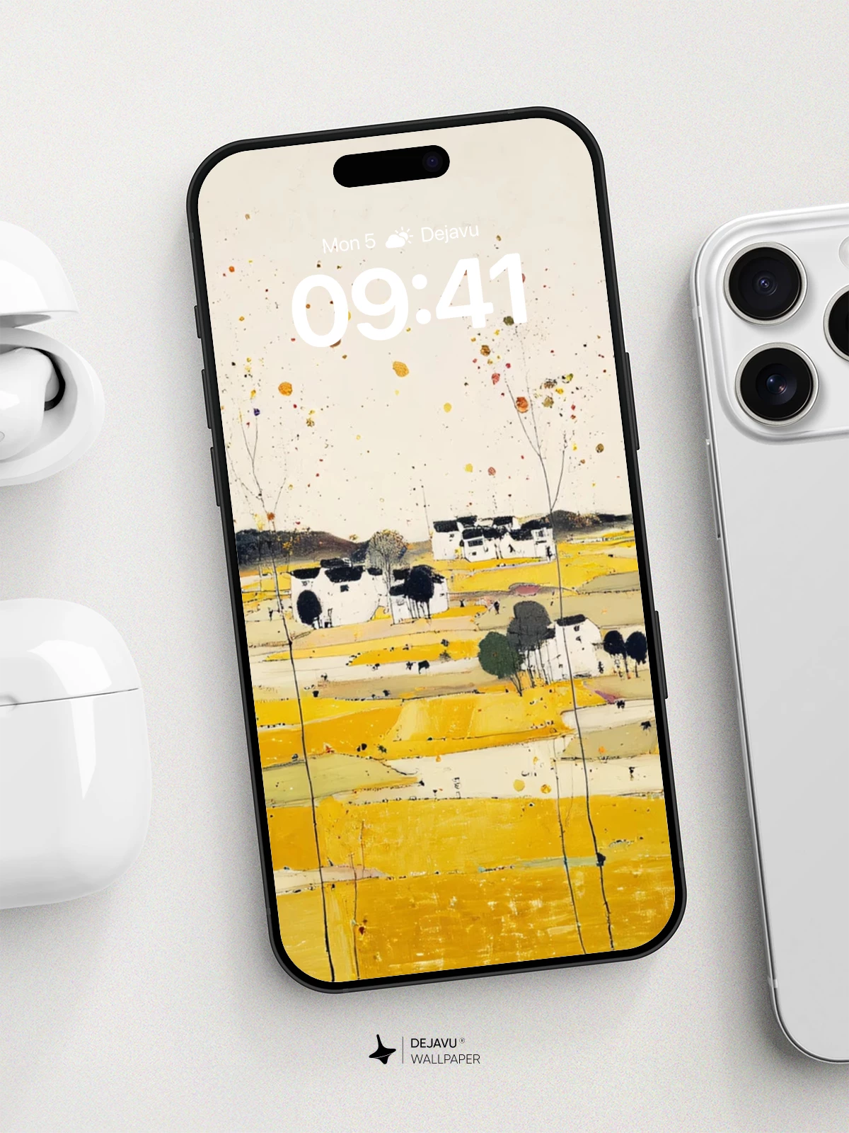 Yellow Field Abstract Wallpaper 8K