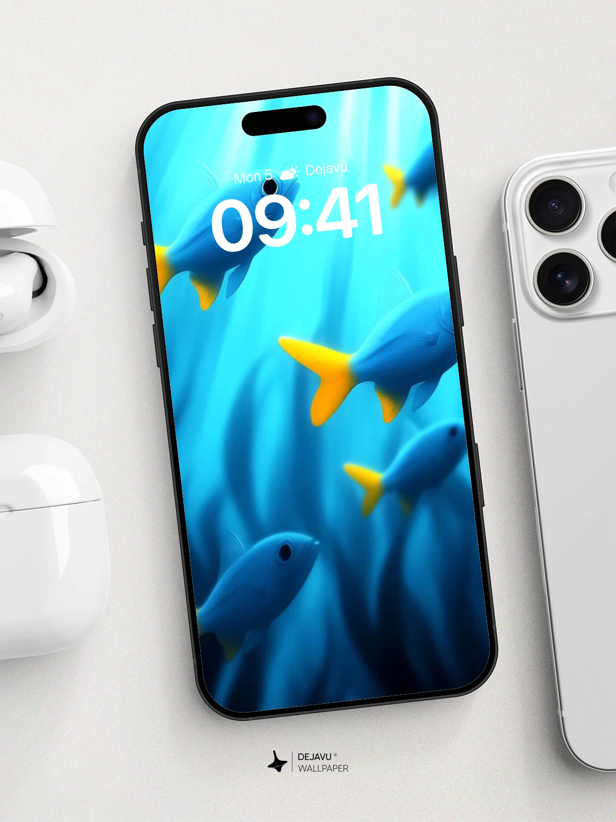 Underwater Serenity Fish Wallpaper 8K for iPhone and Android