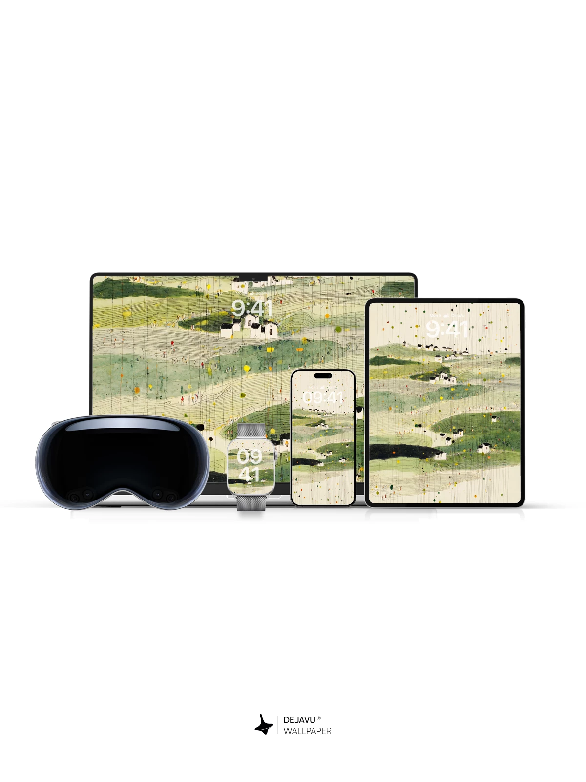 Wu Guanzhong Style Abstract Landscape Wallpaper 8K