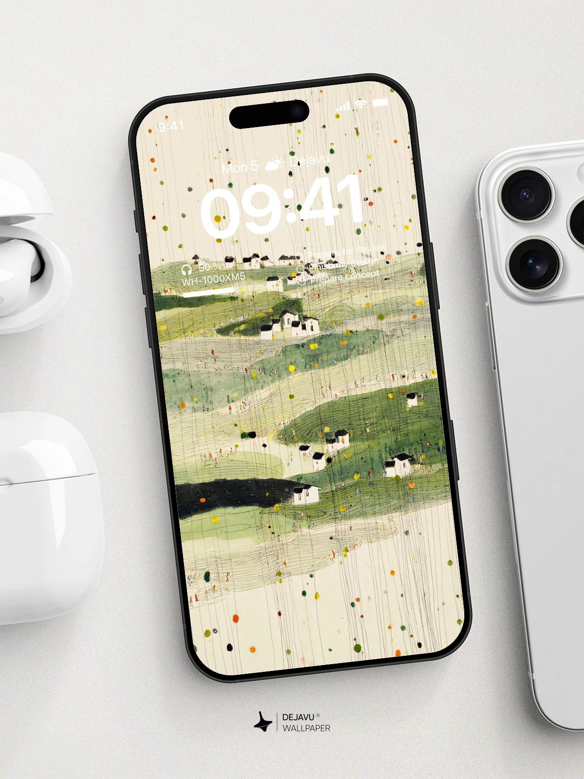 Wu Guanzhong Style Abstract Landscape Wallpaper 8K