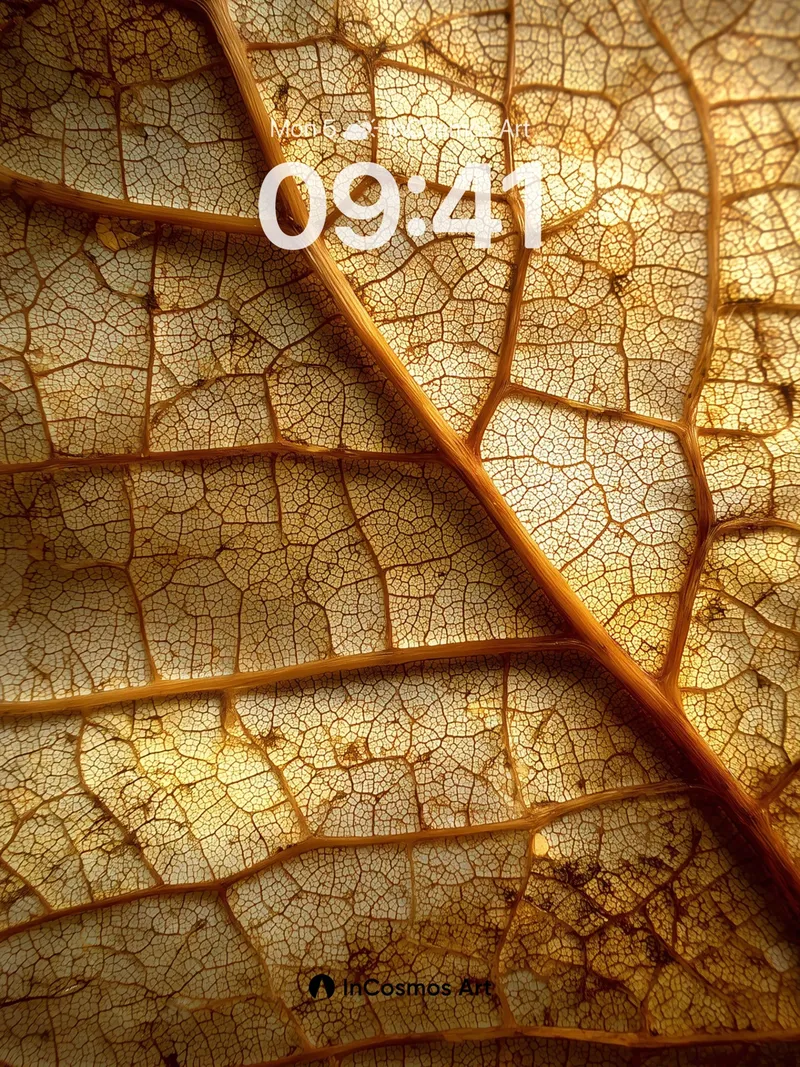 Golden Vein Wallpaper with Sunlit Fragility