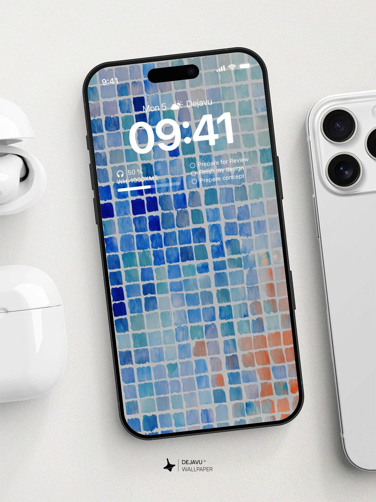 Watercolor Grid Wallpaper 8K