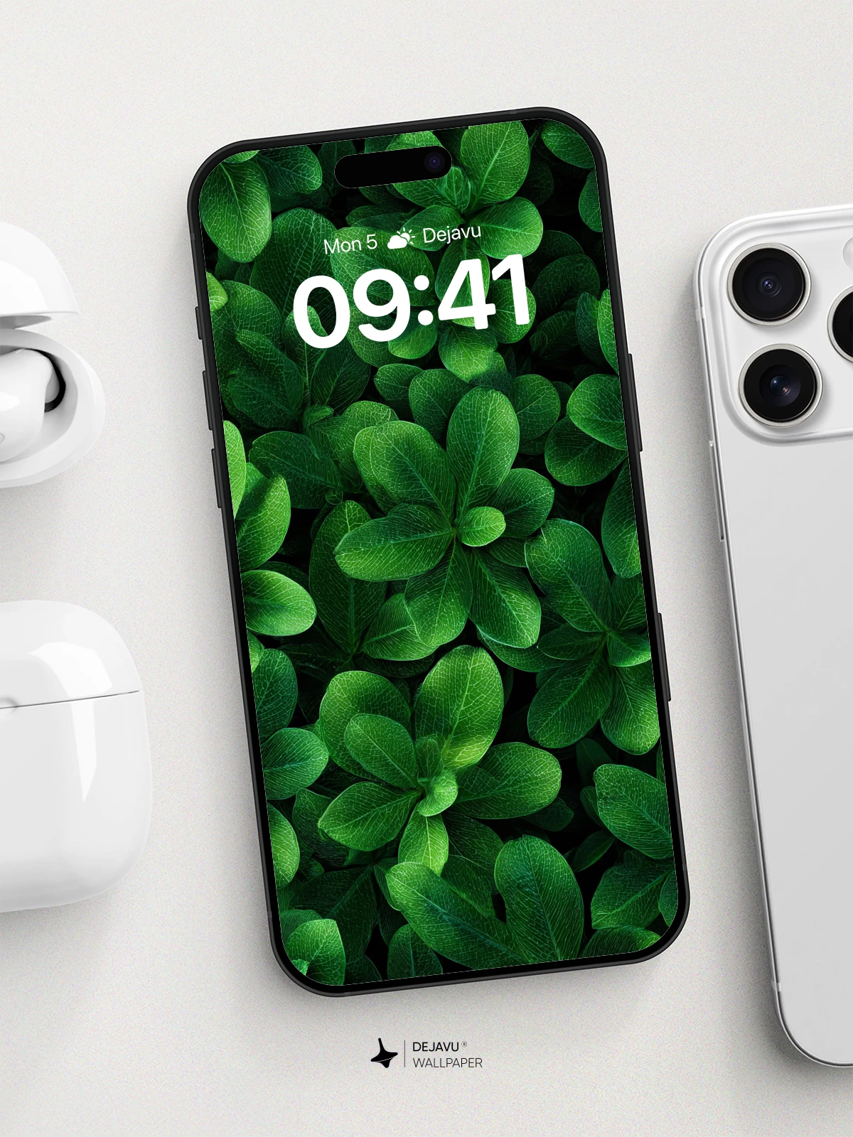 Lush Green Leaves Wallpaper 8K for iPhone and Android
