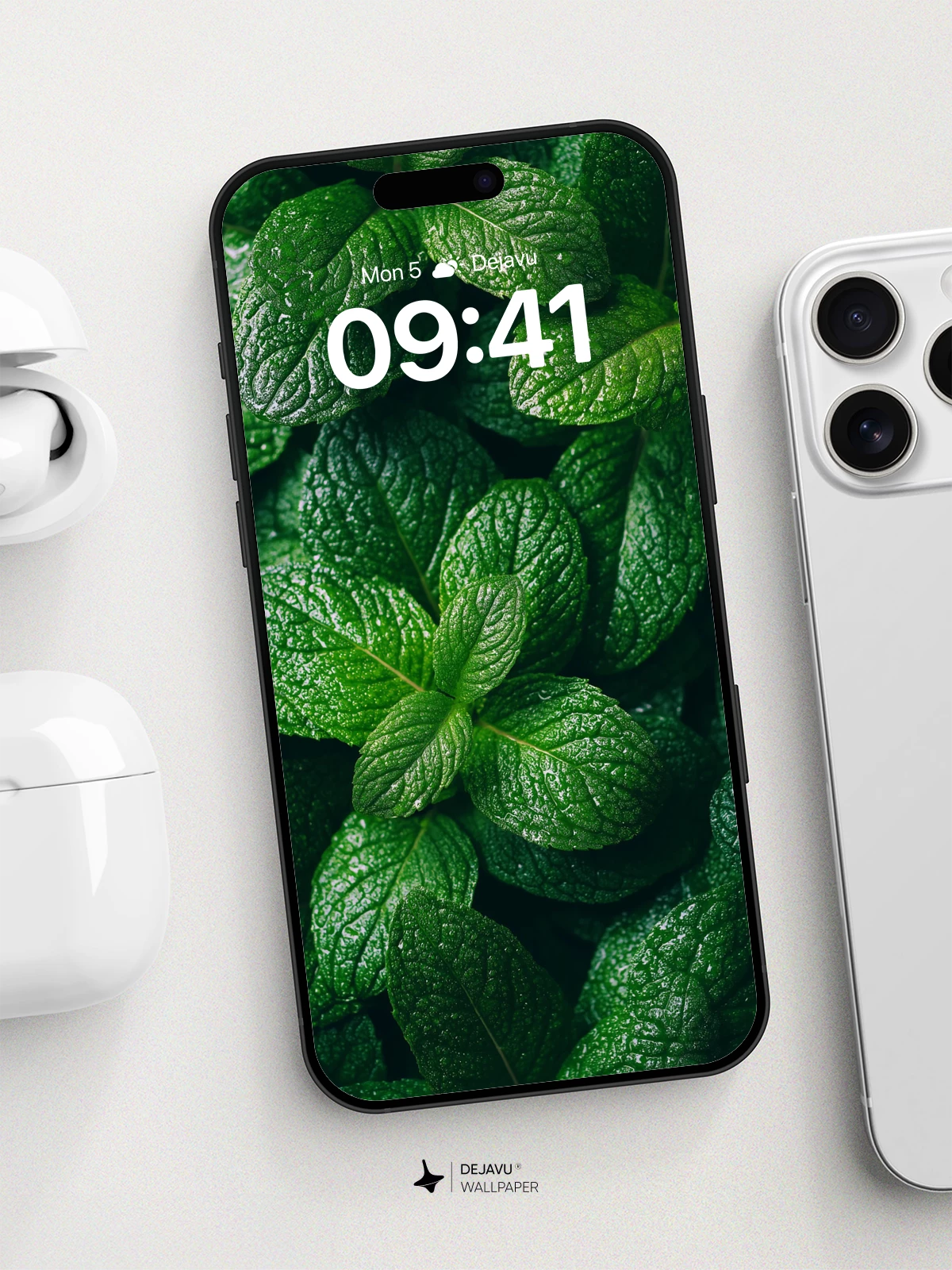Lush Mint Leaves Wallpaper 8K for iPhone and Android