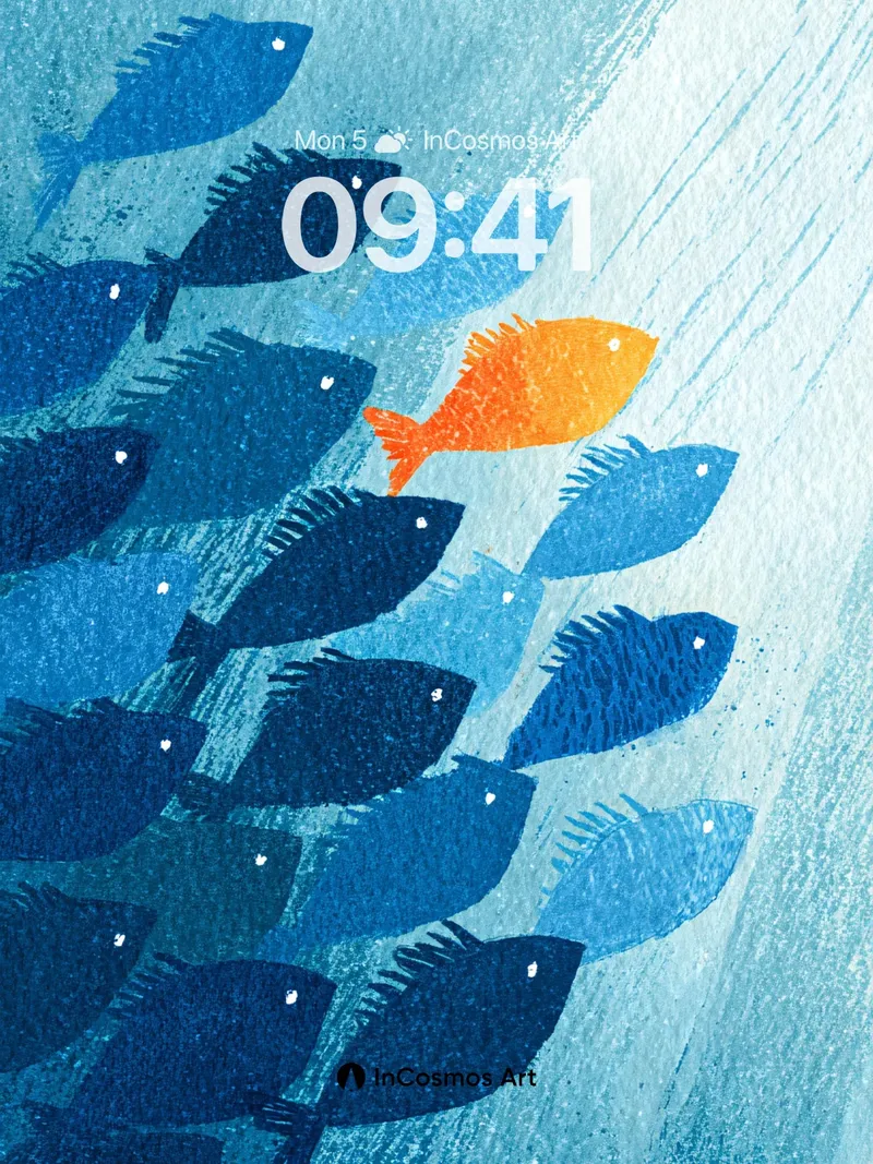 Coral Current Wallpaper with Golden Rebel