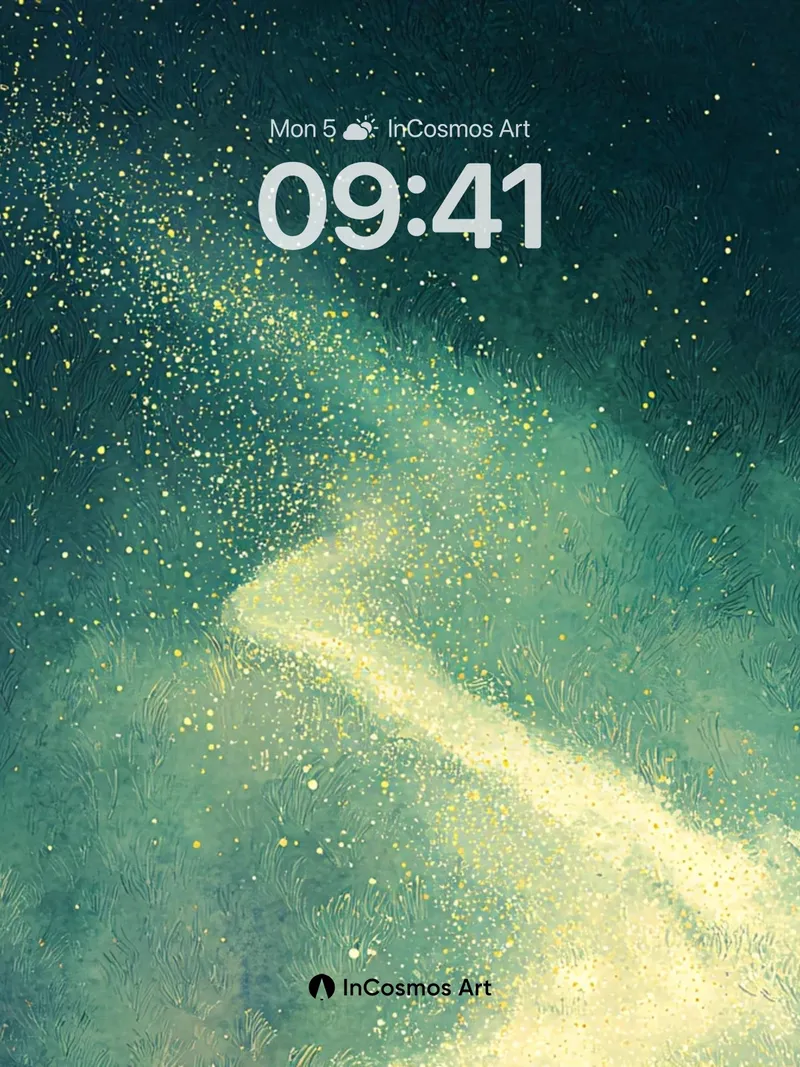 Ethereal Dust Trail Wallpaper in Teal Haze