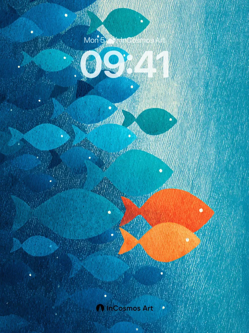 Oceanic Whisper Wallpaper with Divergent Colors