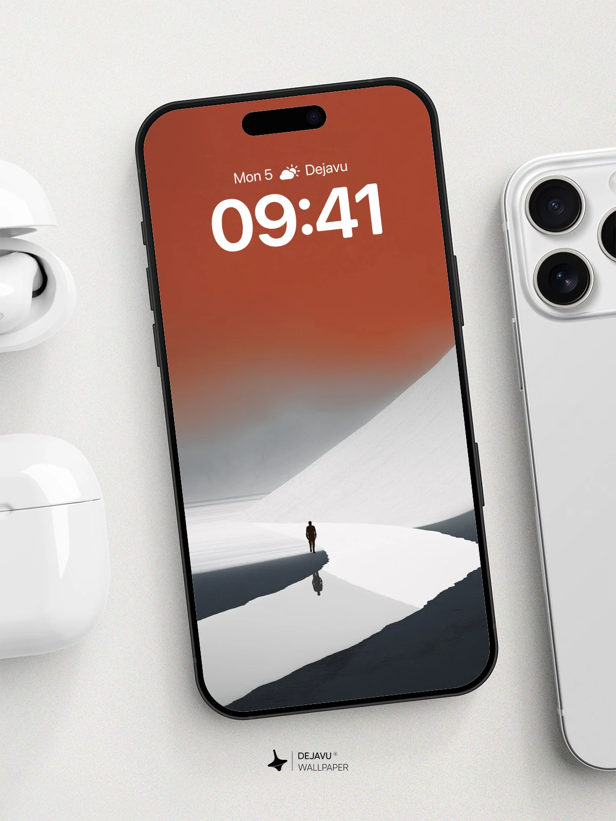 Minimalist Orange Sky 8K Wallpaper