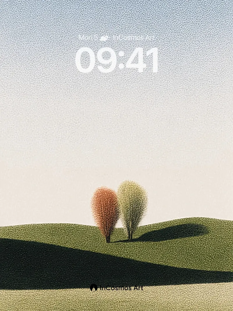 Soft Horizon Wallpaper with Gradient Hills