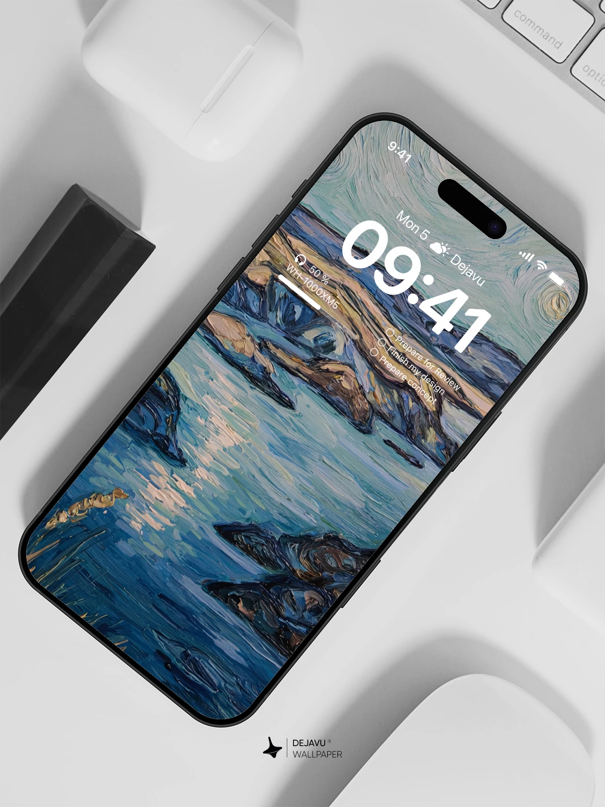 Van Gogh Style Starry Night Landscape Wallpaper 8K