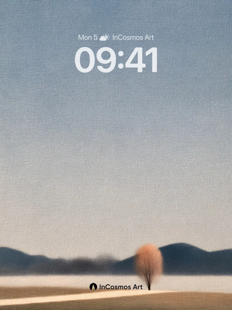 Solitary Tree Background in Soft Haze