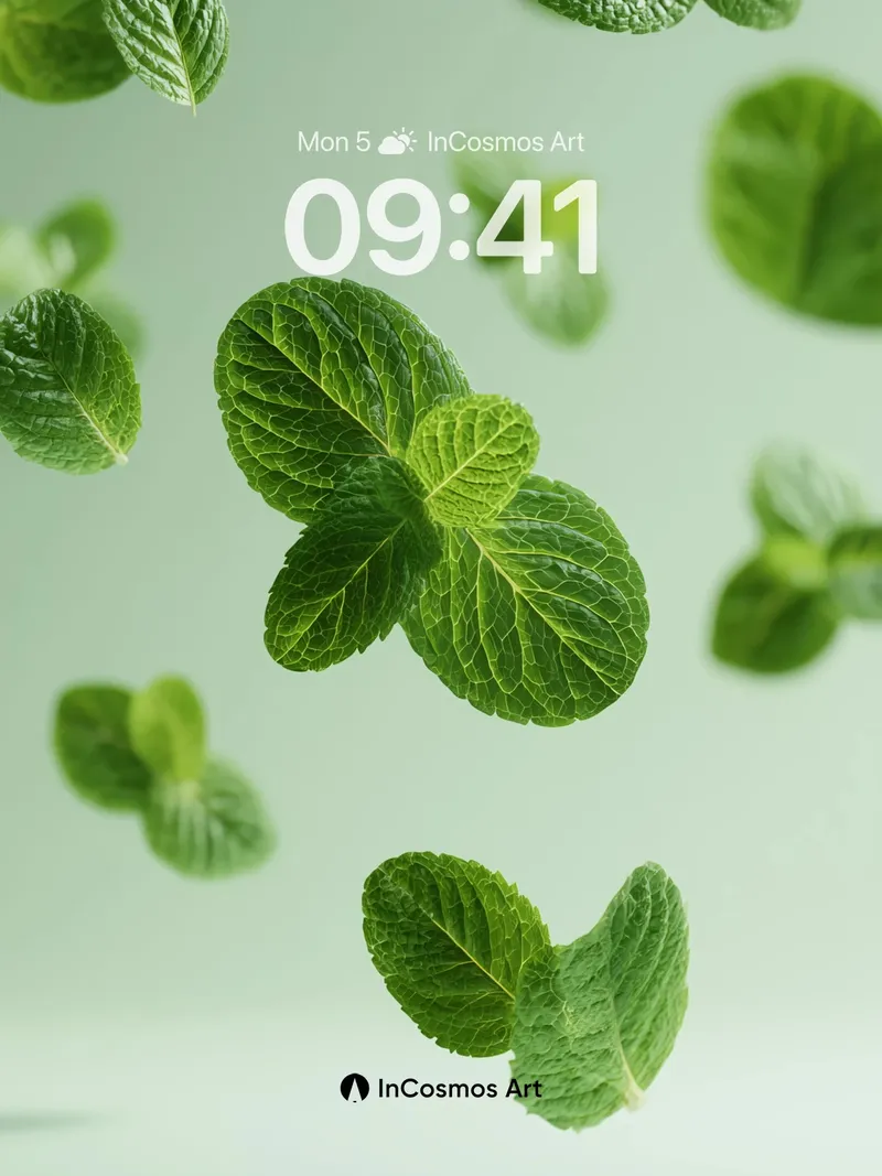 Floating Mint Wallpaper with Breathable Light