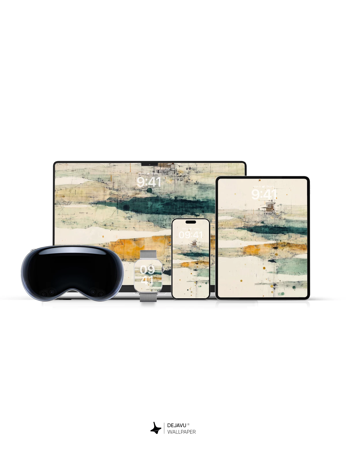 Abstract Watercolor Washes and Splatters Wallpaper 8K