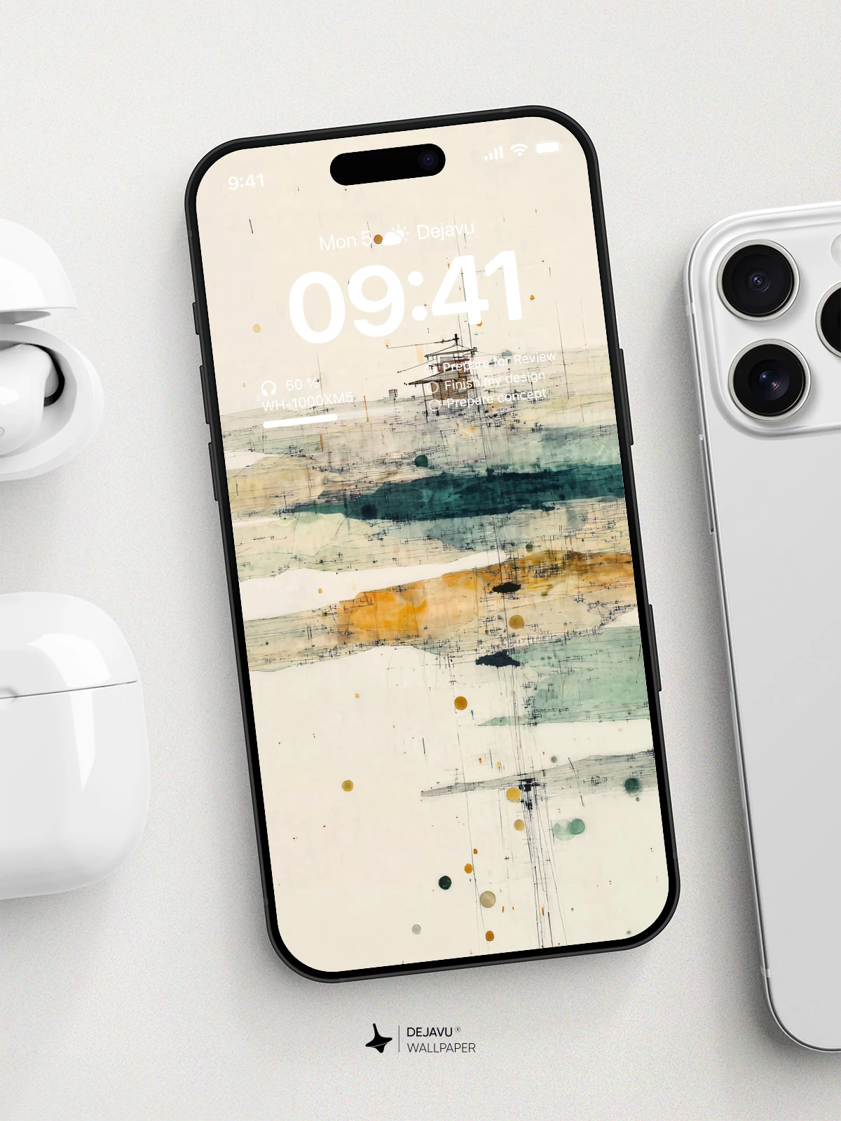 Abstract Watercolor Washes and Splatters Wallpaper 8K