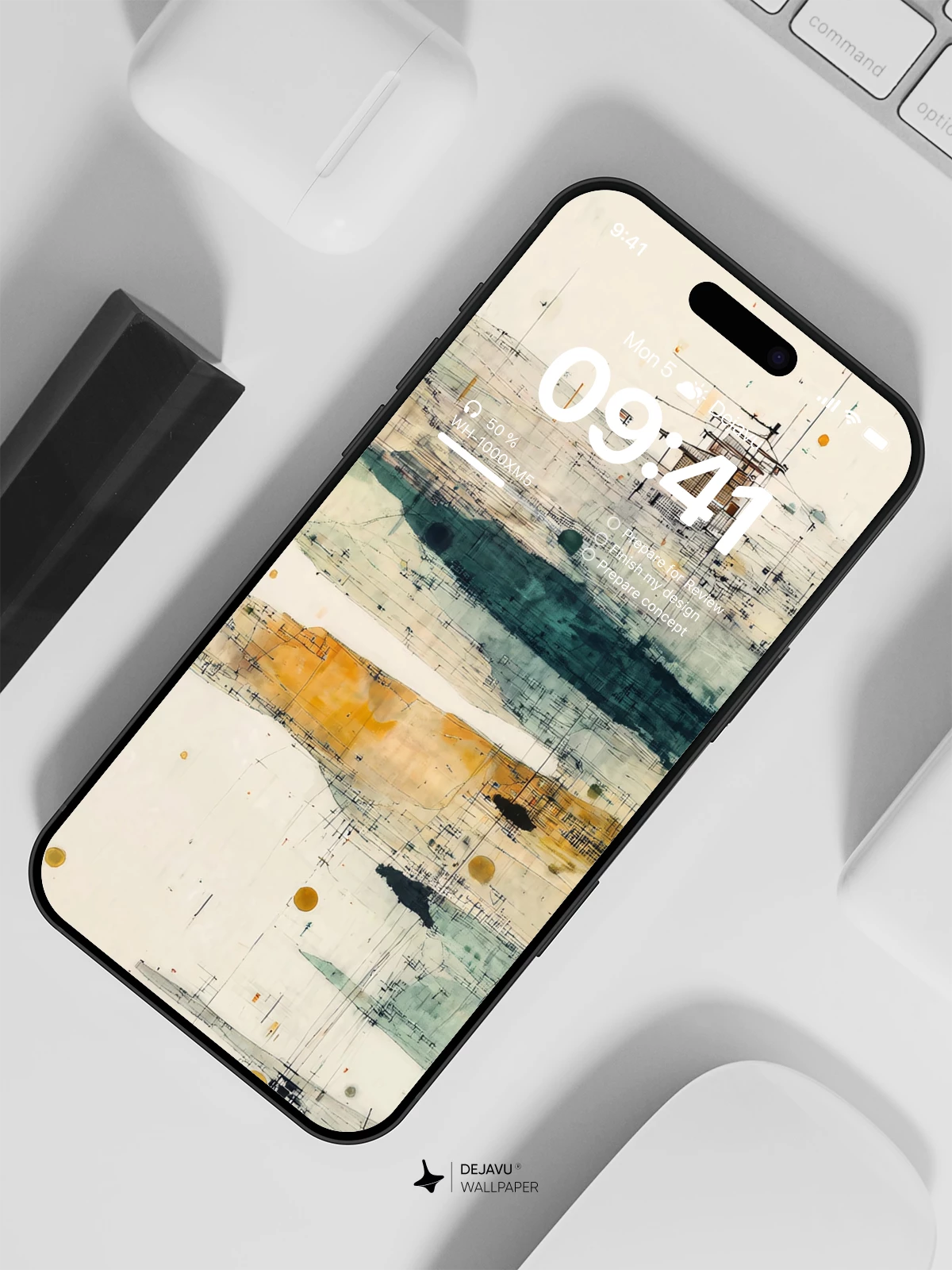 Abstract Watercolor Washes and Splatters Wallpaper 8K