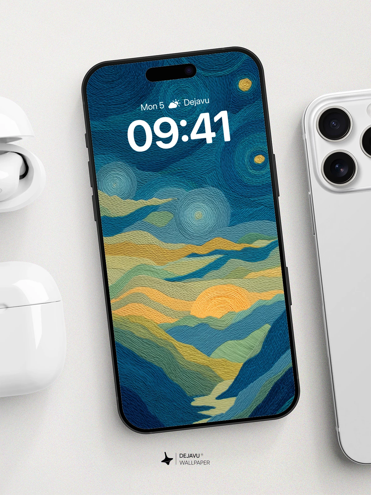 Van Gogh Inspired Starry Night Landscape 8K Wallpaper