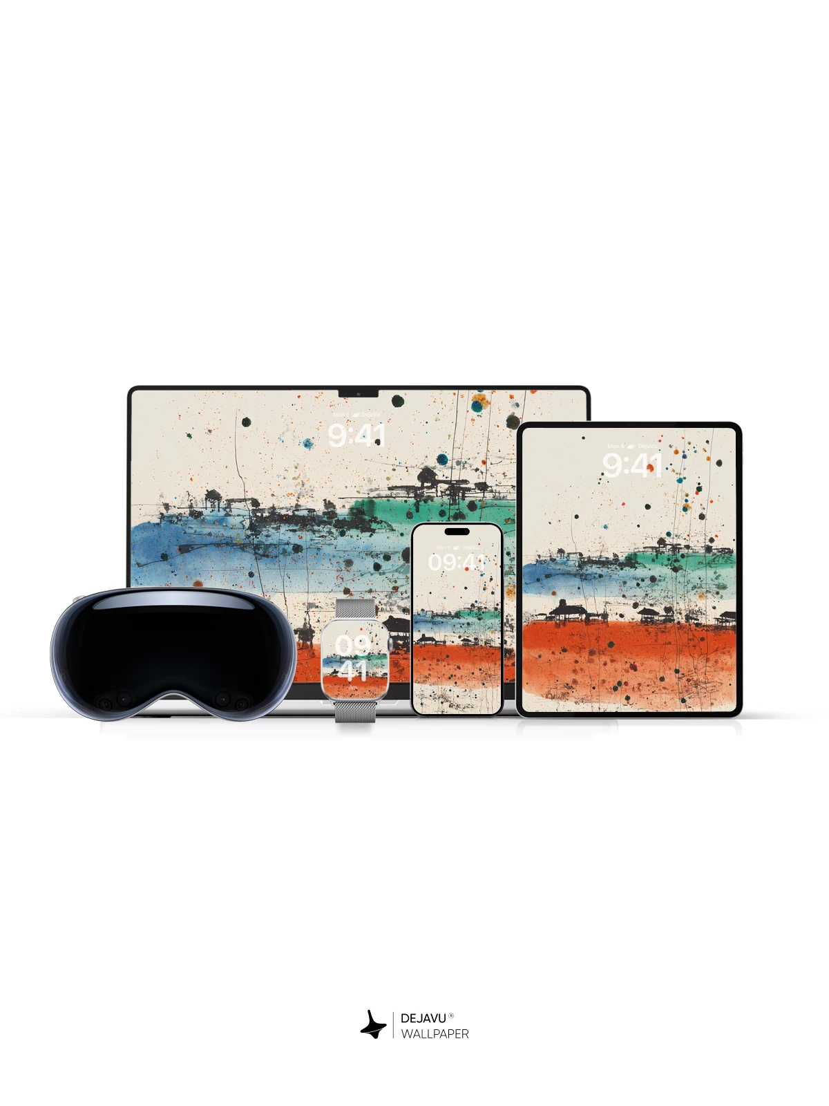 Wu Guanzhong Style Abstract Landscape Wallpaper 8K