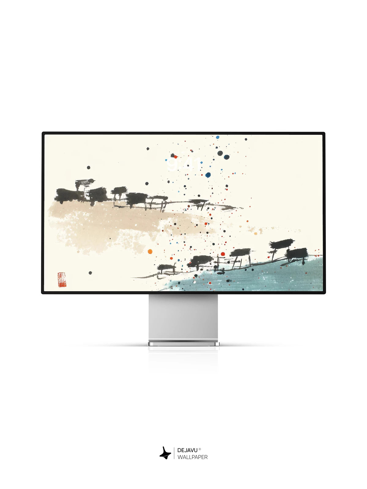 Wu Guanzhong Style Abstract Landscape Wallpaper 8K