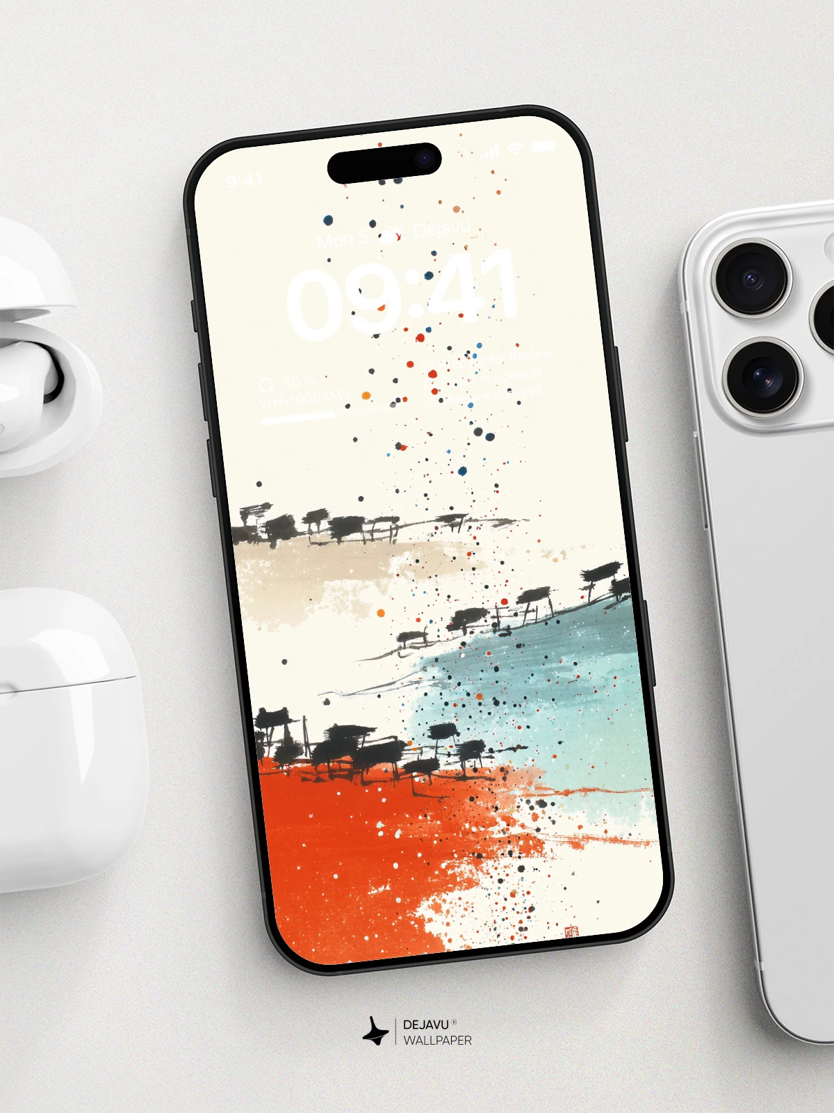 Wu Guanzhong Style Abstract Landscape Wallpaper 8K