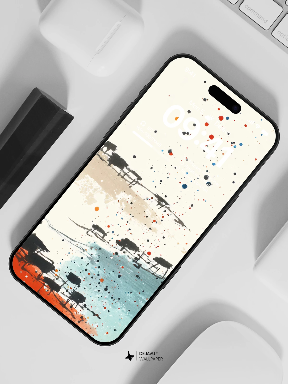 Wu Guanzhong Style Abstract Landscape Wallpaper 8K
