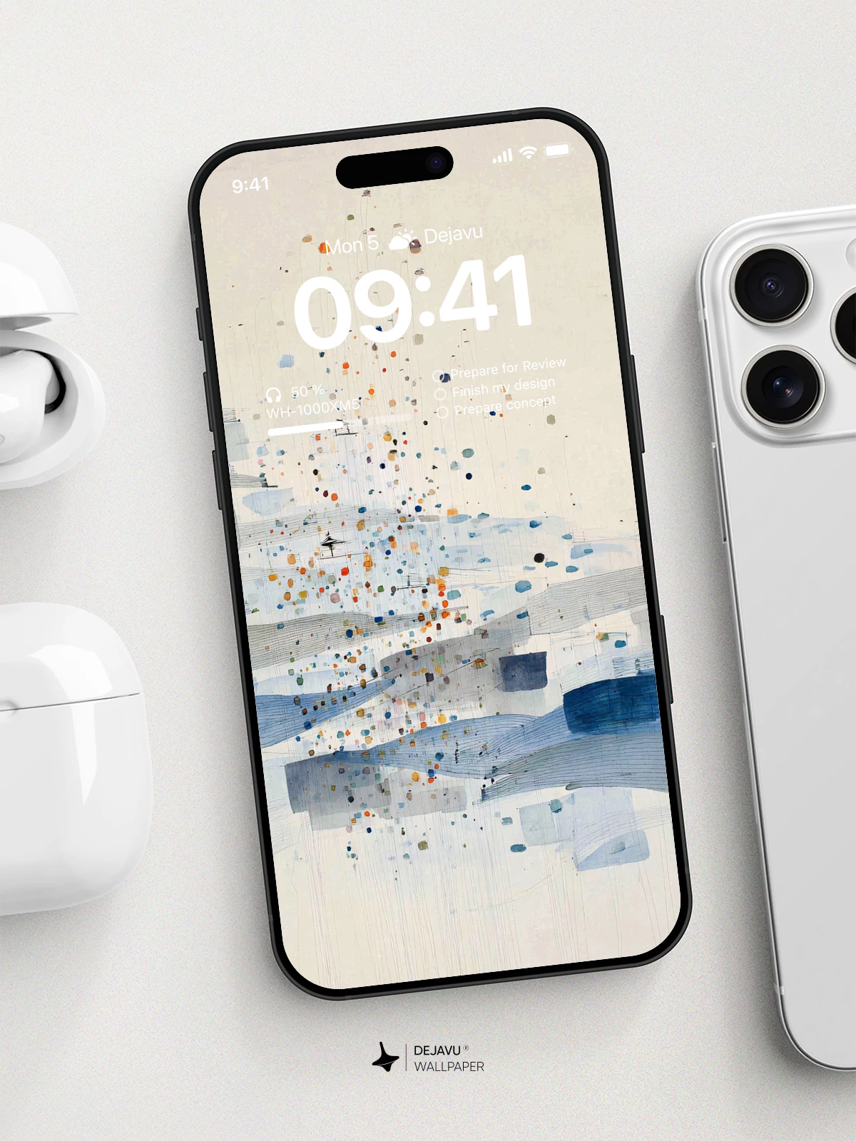 Abstract Watercolor Dots Wallpaper 8K for iPhone & Android