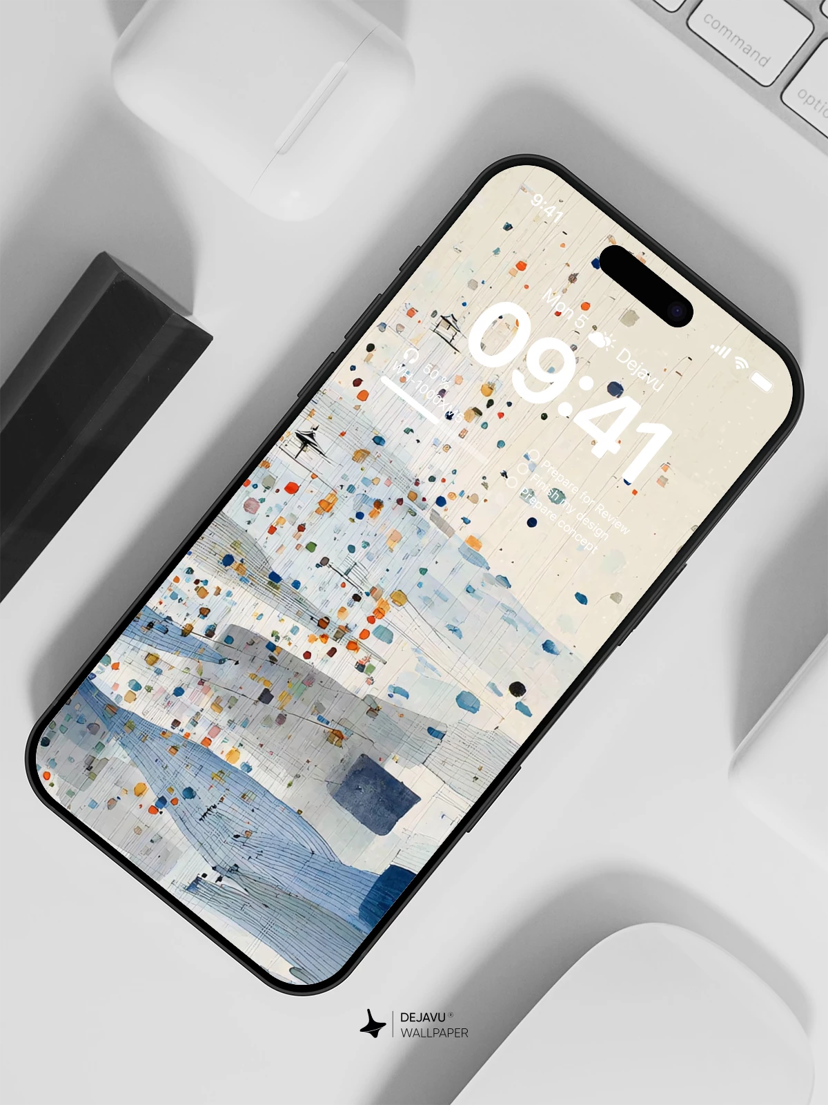 Abstract Watercolor Dots Wallpaper 8K for iPhone & Android
