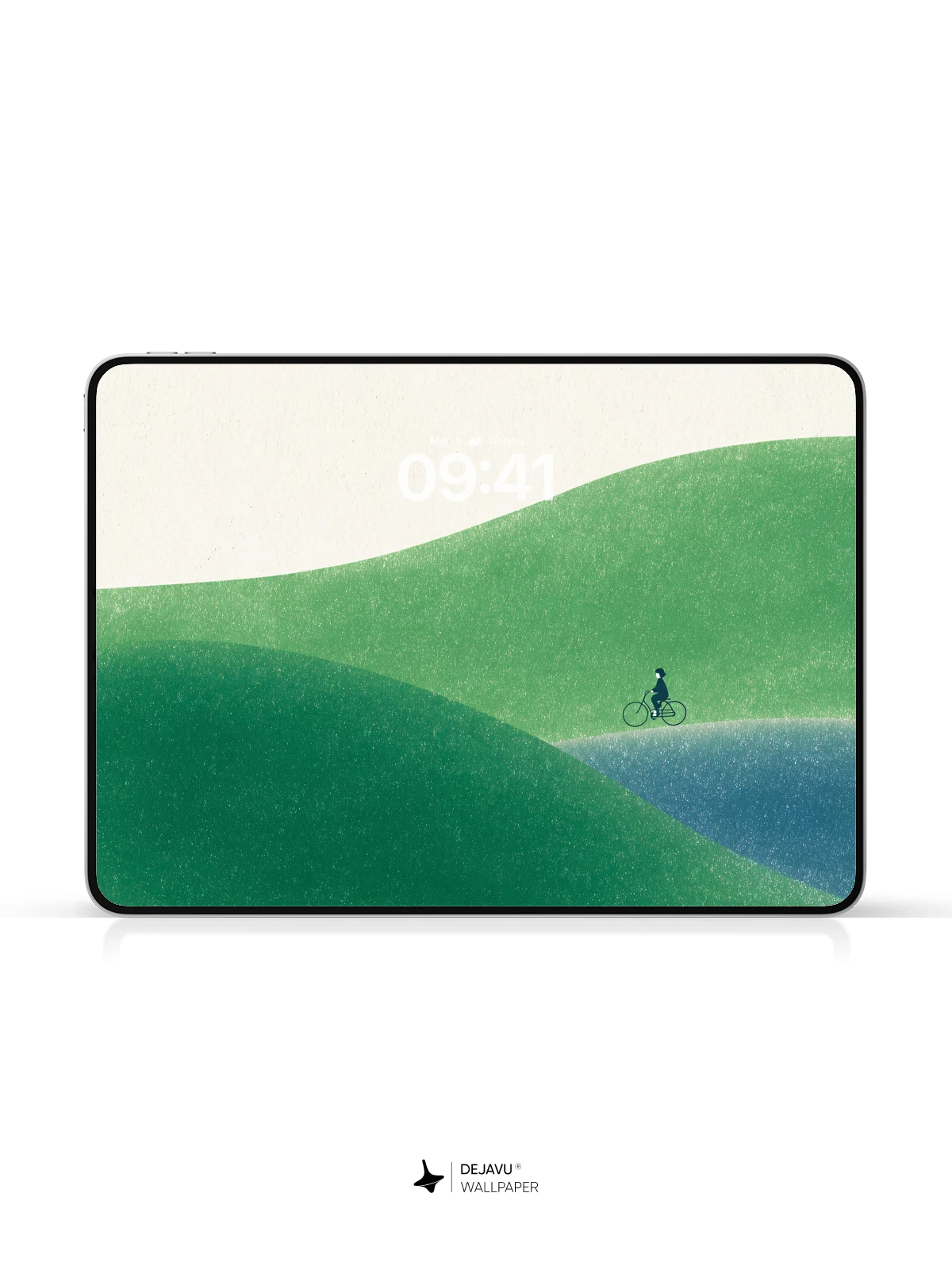 Minimalist Hillside Cyclist Wallpaper 8K for iPhone and Android