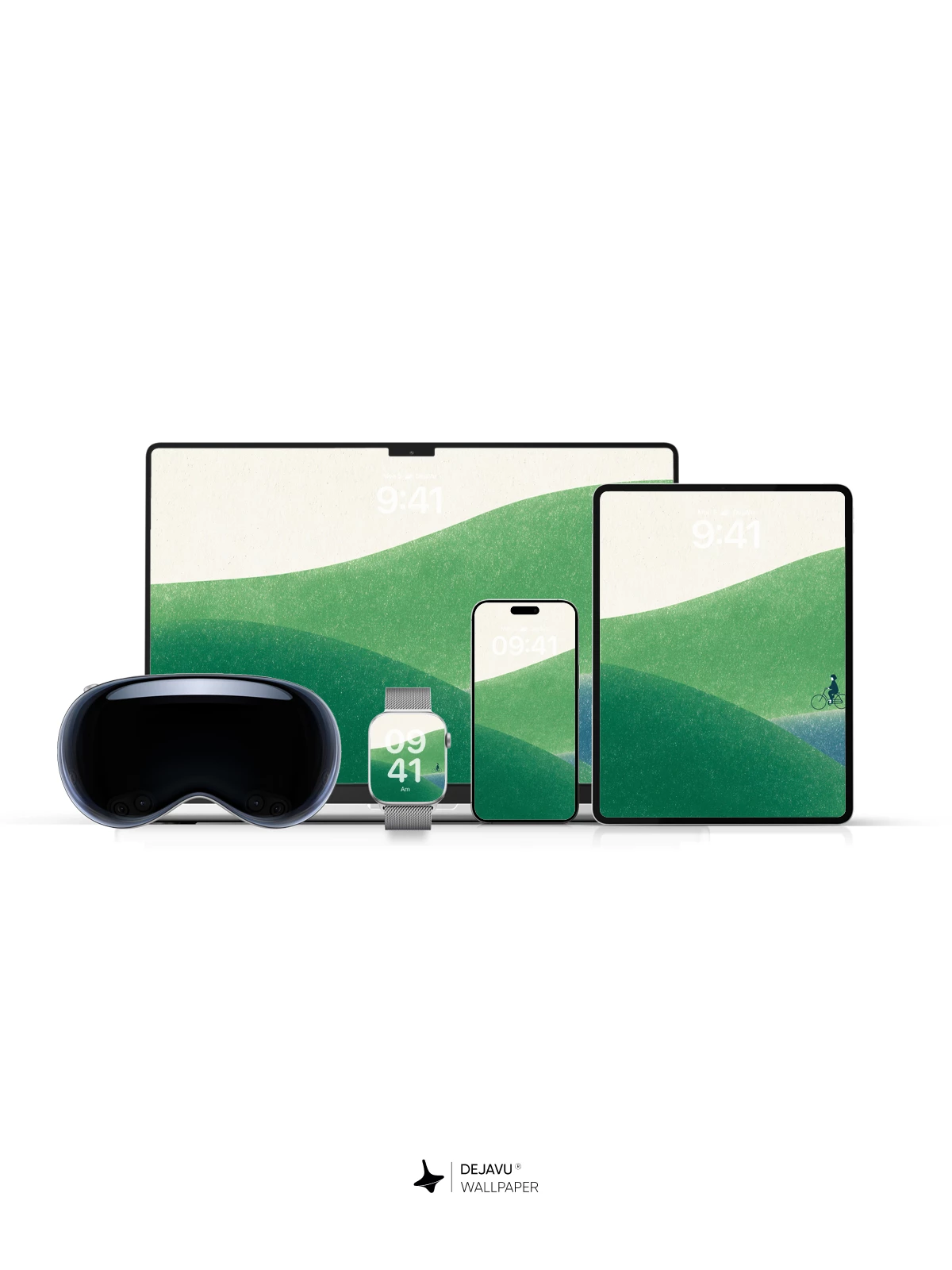 Minimalist Hillside Cyclist Wallpaper 8K for iPhone and Android
