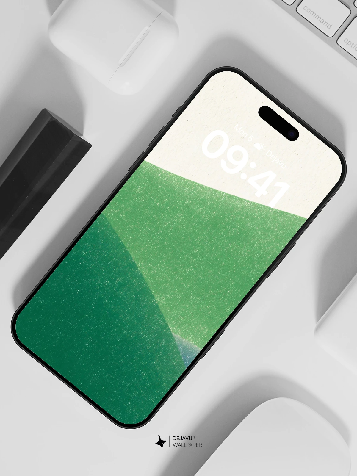 Minimalist Hillside Cyclist Wallpaper 8K for iPhone and Android