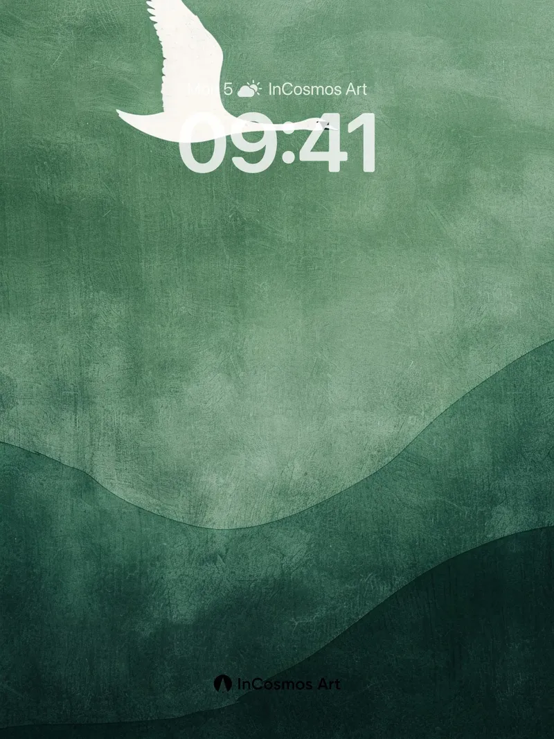 Serene Swan Flight Minimalist Wallpaper
