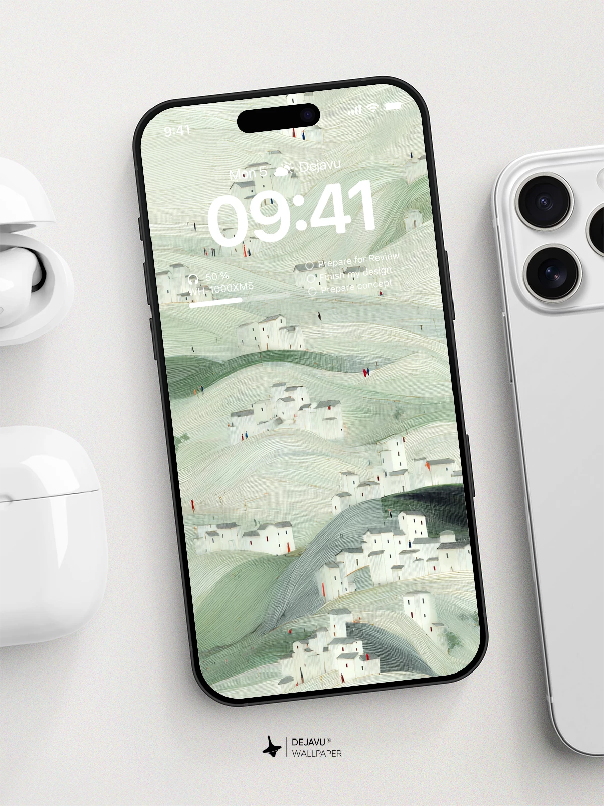 White Village on Rolling Hills Wallpaper 8K